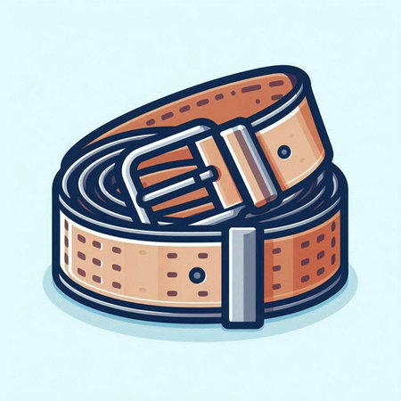 Fashion belt. Vector illustration in cartoon style isolated on blue background.のイラスト素材