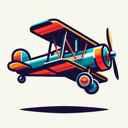 Vintage airplane. Vector illustration of a retro airplane on a white background.のイラスト素材