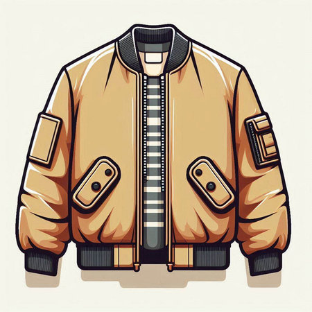 Men's winter jacket isolated on white background. Vector illustration in retro style.のイラスト素材