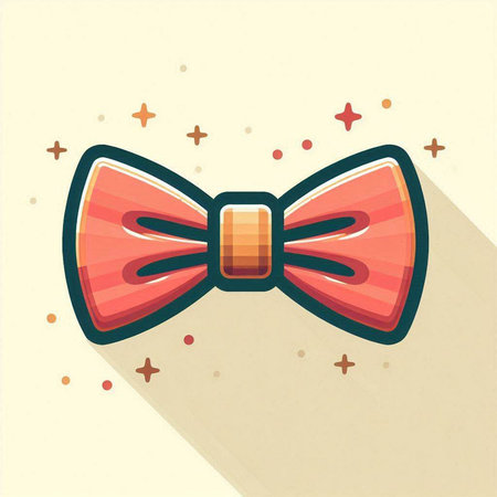 Bow tie icon, vector illustration. Flat design style with long shadowのイラスト素材