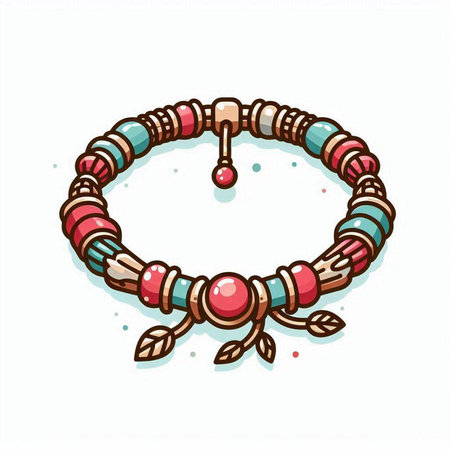Indian Bracelet. Hand drawn vector illustration isolated on white background.のイラスト素材