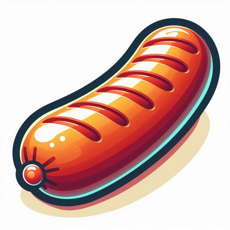Sausage on a white background. Vector illustration. Eps 10のイラスト素材
