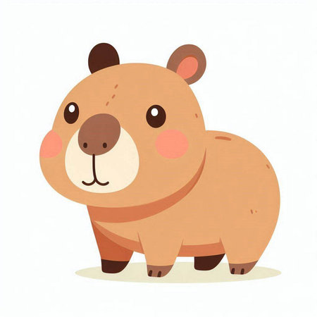 Cute cartoon beaver isolated on white background. Vector illustration.のイラスト素材