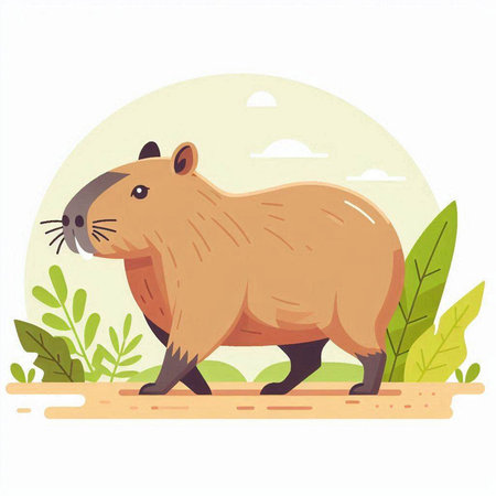 Capybara (Myocastor coypus) vector illustrationのイラスト素材