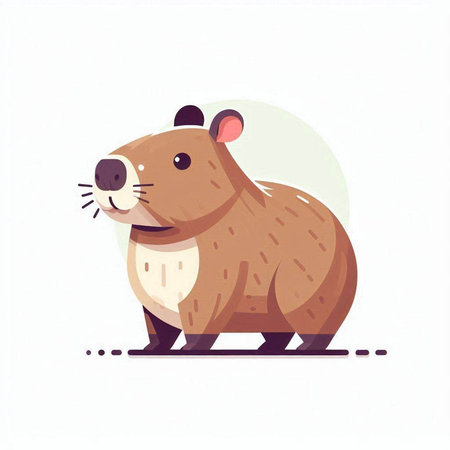 Cute cartoon hamster. Vector illustration in a flat style.のイラスト素材