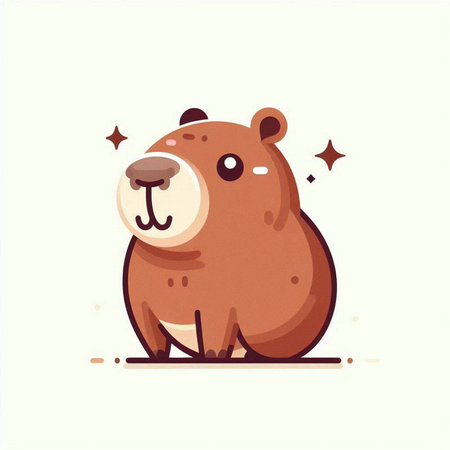 Cute cartoon beaver. Vector illustration for children's design.のイラスト素材