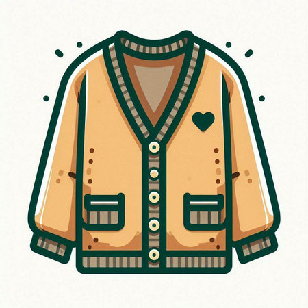 Vector illustration of a jacket with a collar and a heart in itのイラスト素材