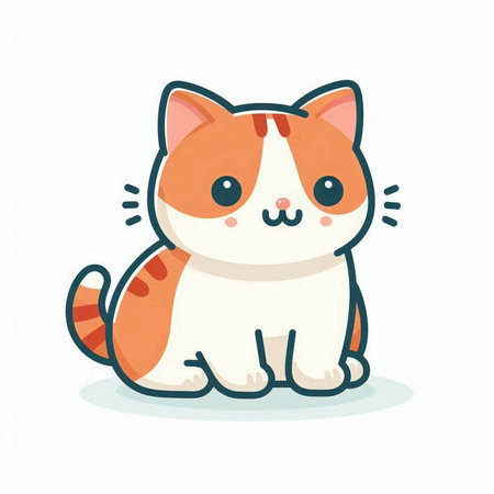 Cute cat vector illustration. Cute cartoon kitty character.のイラスト素材