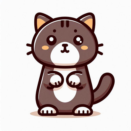 Cute cartoon cat on white background. Vector illustration for your designのイラスト素材