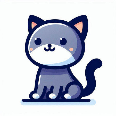 Cute cartoon cat isolated on a white background. Vector illustration.のイラスト素材