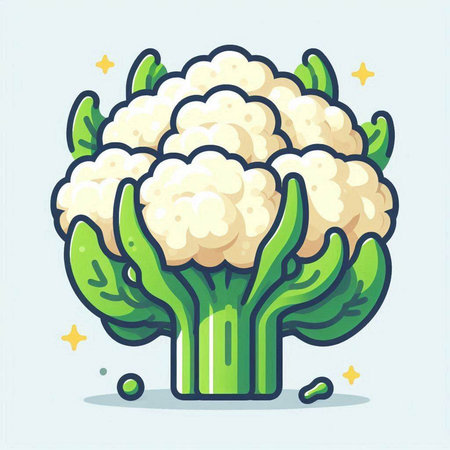 Cauliflower vector illustration. Cauliflower in cartoon style.のイラスト素材