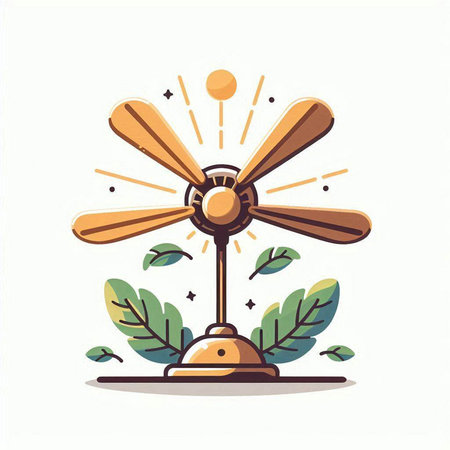 Vintage electric fan icon isolated on white background. Vector illustration.のイラスト素材