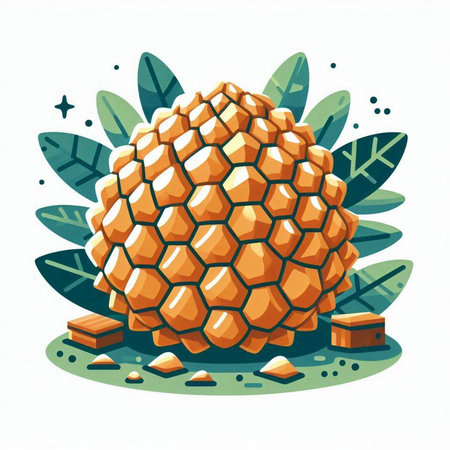 Pineapple tropical fruit vector illustration isolated on white background. Pineapple exotic fruit icon.のイラスト素材