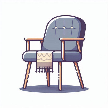 Comfortable armchair on white background. Vector illustration in cartoon style.のイラスト素材