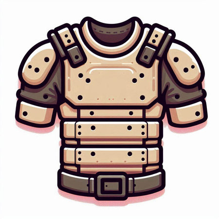 Illustration of a cartoon knight armor isolated on a white background.のイラスト素材