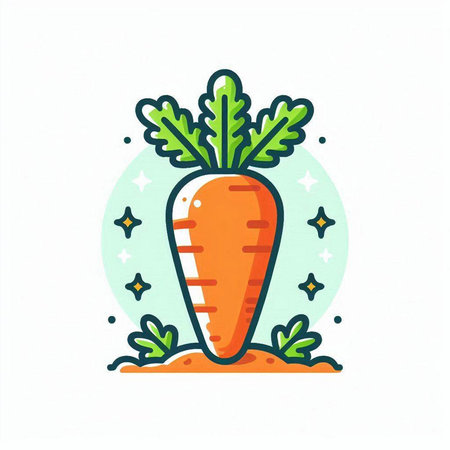 Carrot vector icon in flat style. Vegetable illustration on white background.のイラスト素材
