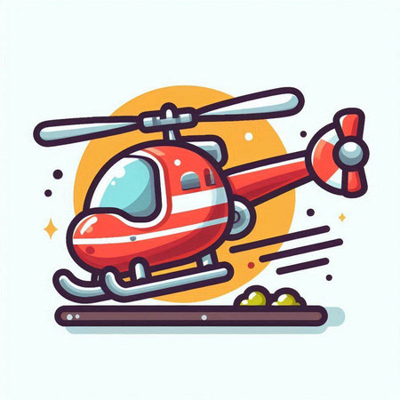 Helicopter icon. Vector illustration of a helicopter on a white background.のイラスト素材