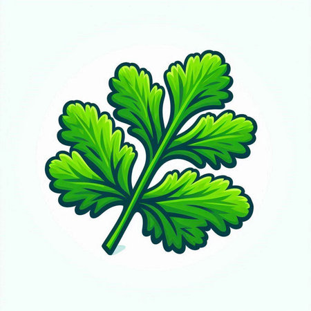 Parsley icon. Vector illustration of parsley leaf. Isolated on white background.のイラスト素材