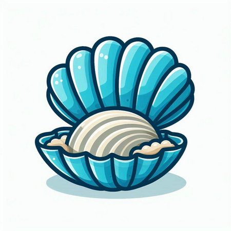 Sea shell isolated on white background vector illustration. Sea shell icon.のイラスト素材