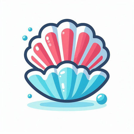 Sea shell. Vector illustration. Isolated on a white background.のイラスト素材
