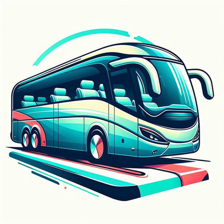 Modern bus. Vector illustration of a bus on a white background.のイラスト素材