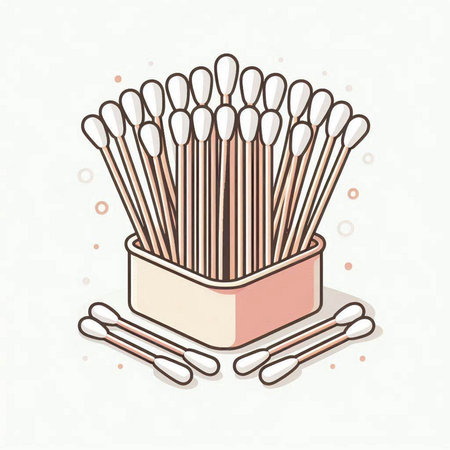 Cotton swabs icon. Medical and health care theme. Colorful design. Vector illustrationのイラスト素材