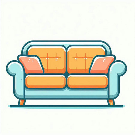Sofa vector icon. Furniture for living room, apartment, officeのイラスト素材