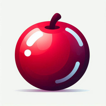 Illustration of a red apple on a white background, vector illustrationのイラスト素材