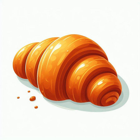 Croissant. Vector illustration of a fresh baked croissant.のイラスト素材