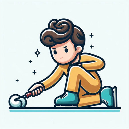 Boy playing baseball. Vector illustration of a boy playing baseball. Cartoon style.のイラスト素材