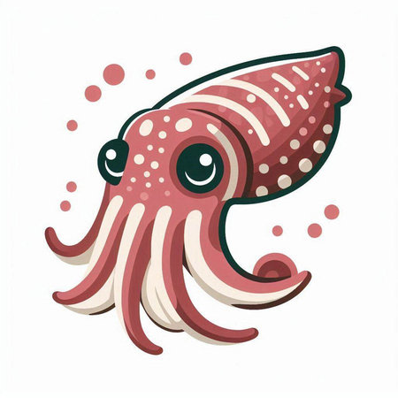 Octopus isolated on white background. Cute cartoon vector illustration.のイラスト素材