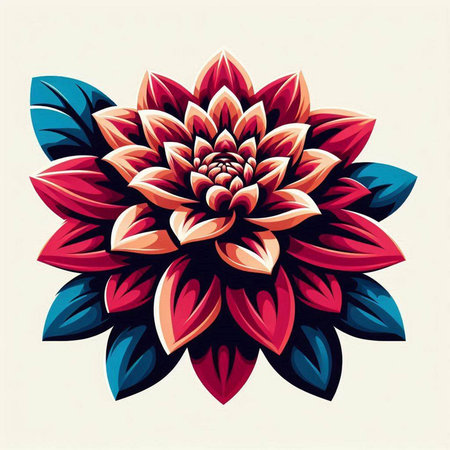 Dahlia flower vector illustration. Floral background for your designのイラスト素材