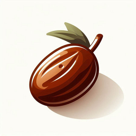 Illustration of a ripe plum on a white background, vector illustrationのイラスト素材