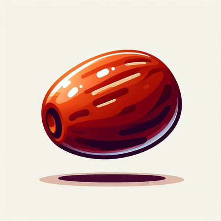 Vector illustration of a jujube. Jujube is a tropical fruit.のイラスト素材