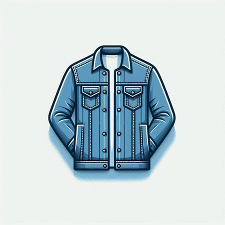 Jeans jacket. Vector illustration of a denim jacket with a hood.のイラスト素材