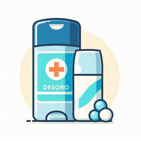 Hand sanitizer bottle. Vector illustration in flat cartoon style.のイラスト素材