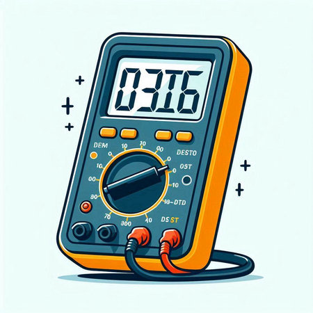 Digital multimeter. Vector illustration of a digital multimeter in cartoon style.のイラスト素材