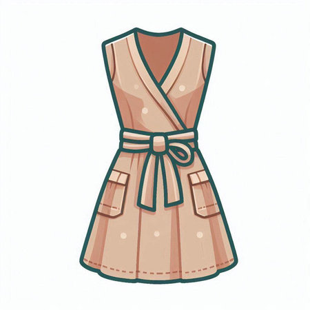 Women's dress. Vector illustration. Isolated on white background.のイラスト素材