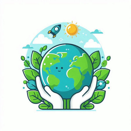Ecology concept, save the planet, save the earth, vector illustrationのイラスト素材