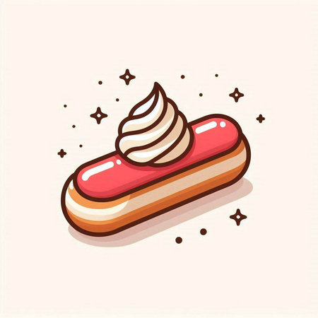 Cake with whipped cream, vector illustration, eps 10.のイラスト素材