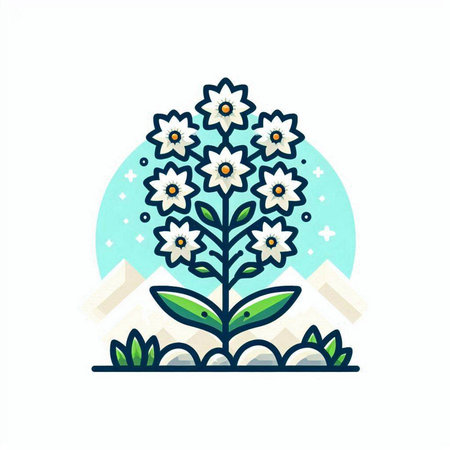 Flower icon in flat style. Vector illustration. Nature symbol.のイラスト素材