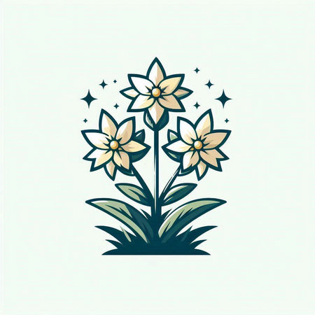 Flower icon, vector illustration. Floral design element. Spring flowersのイラスト素材