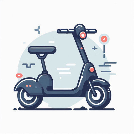 Modern scooter in flat style. Vector illustration for your design.のイラスト素材