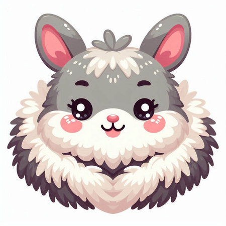 Cute cartoon dog face. Vector illustration of a cute dog.のイラスト素材