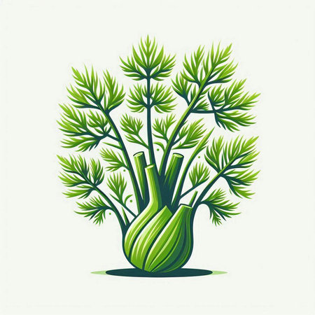 Fennel vector illustration. Isolated on a white background.のイラスト素材