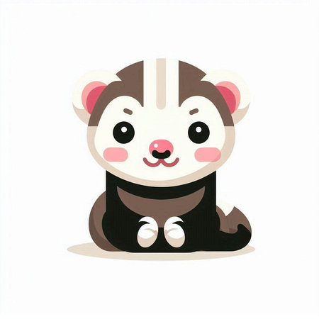 Cute ferret cartoon isolated on white background. Vector illustration.のイラスト素材