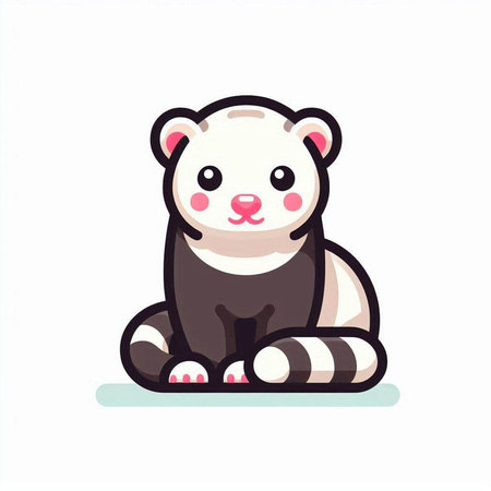 Cute panda sitting on the floor. Vector illustration in cartoon style.のイラスト素材