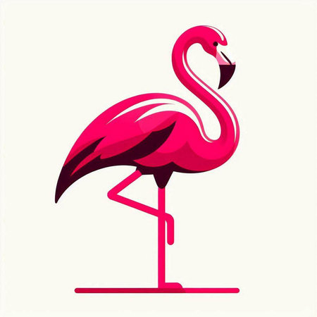 Pink flamingo isolated on a white background. Vector illustration. EPS 10のイラスト素材
