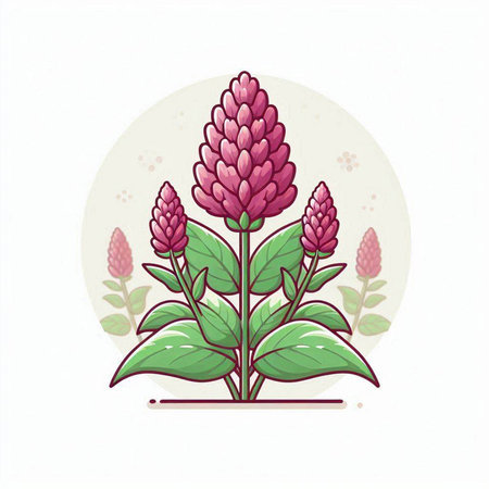 Celosia flower vector illustration. Hand drawn decorative design element.のイラスト素材