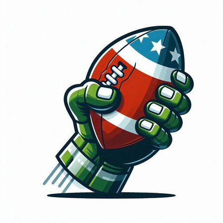 american football vector illustration on white background. american football vector iconのイラスト素材